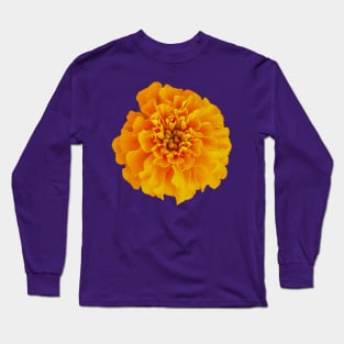 Orange Marigold Floral with BACK PRINT Long Sleeve T-Shirt